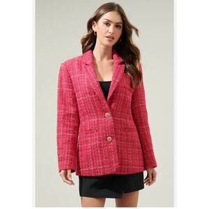 SUGAR + LIPS Ken Tweed Oversized Blazer Women's Size Medium NWT